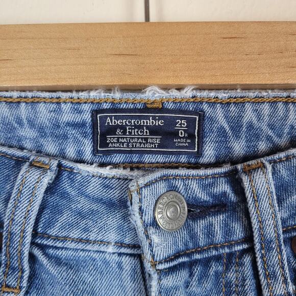Abercrombie & Fitch Jeans Womens 0 Regular Blue Zoe Natural Rise Ankle Straight - Picture 5 of 8